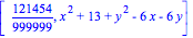[121454/999999, x^2+13+y^2-6*x-6*y]